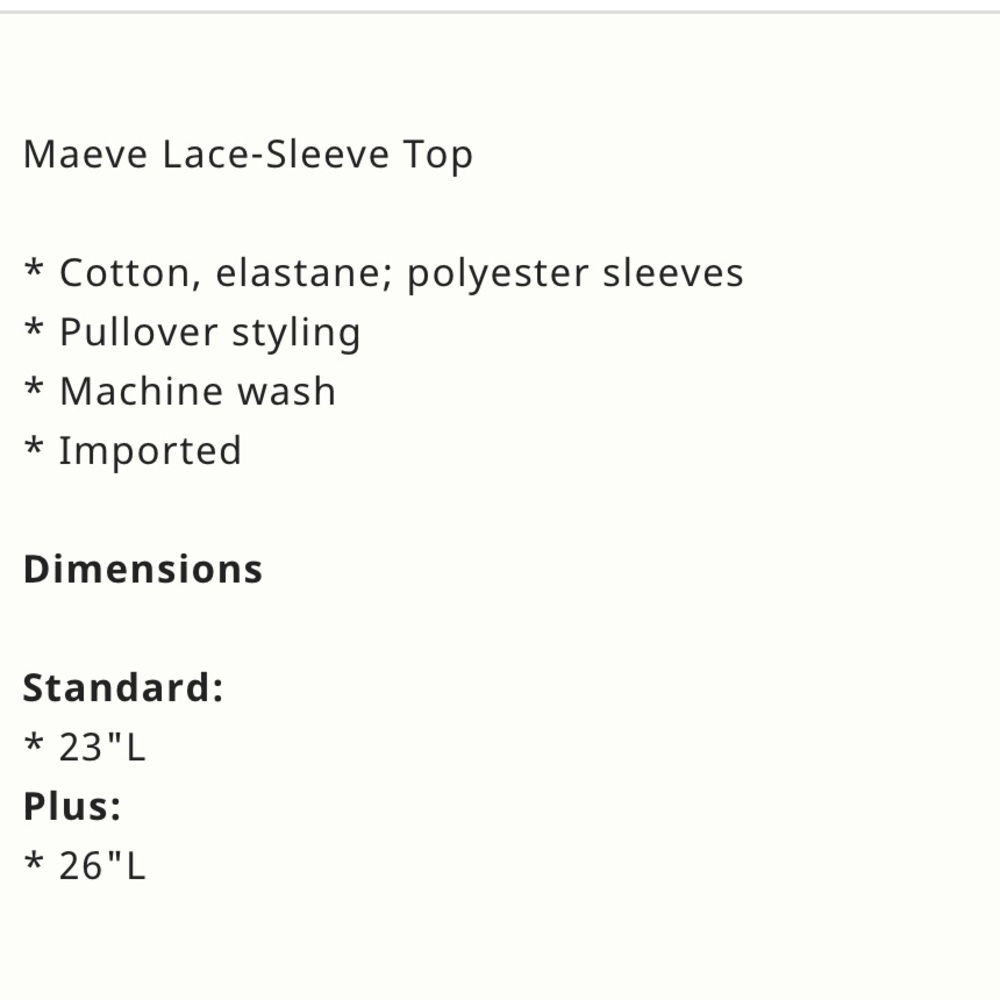 Anthropologie Maeve Lace-Sleeve Top NWOT - Picture 3 of 6